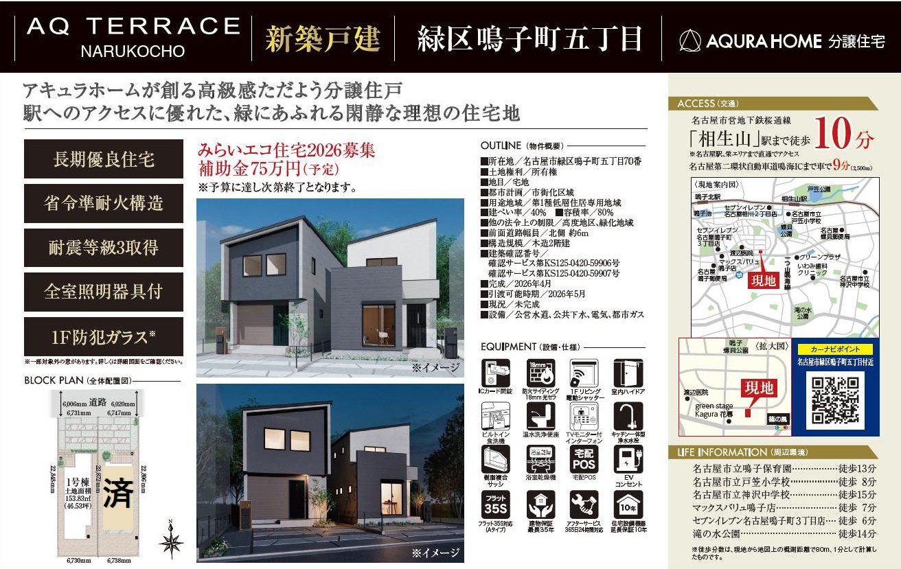 名古屋市緑区鳴子町　表帯なし